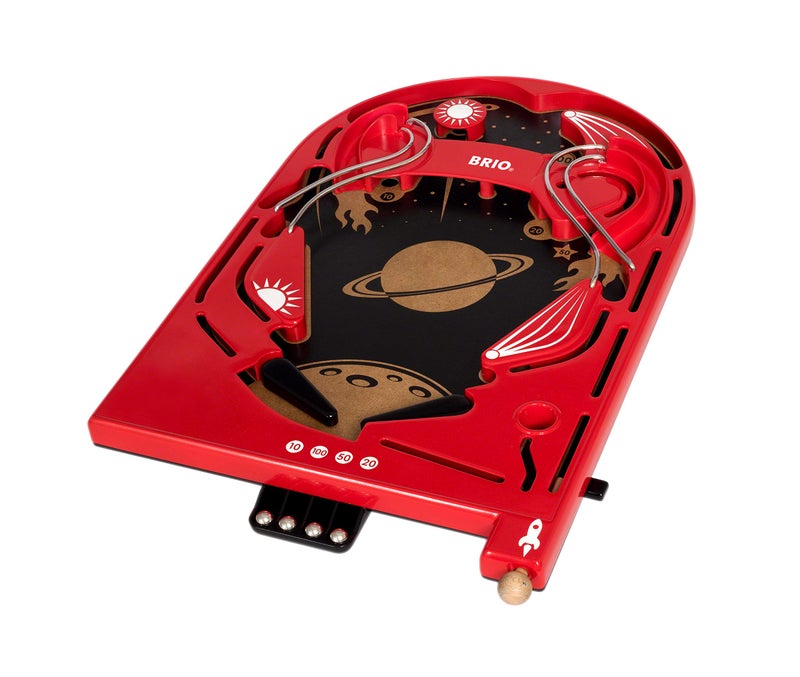 BRIO 34017 Pinball Game - Classic Vintage Arcade Style | Engaging Brain Game for Kids and Adults | Ideal Gift for Ages 6 and Up, Red - Image 4